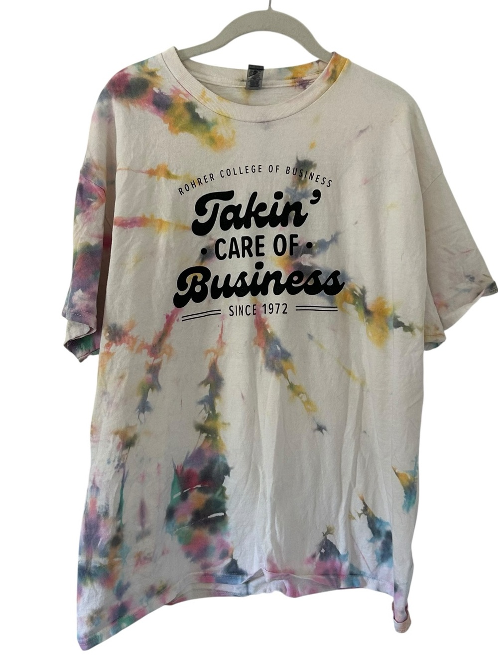 Tie Dyed 50 Years Rowan University Business College Top Shirt Unisex Size XL Fit
